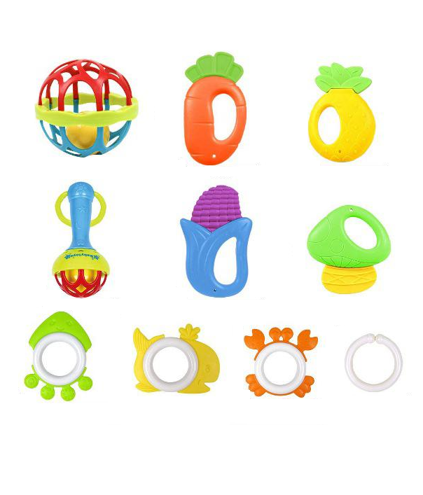 10Pcs Premium Baby Rattles & Teether Set