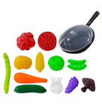 13Pcs Pretend Play Vegetable Set With Frying Pan