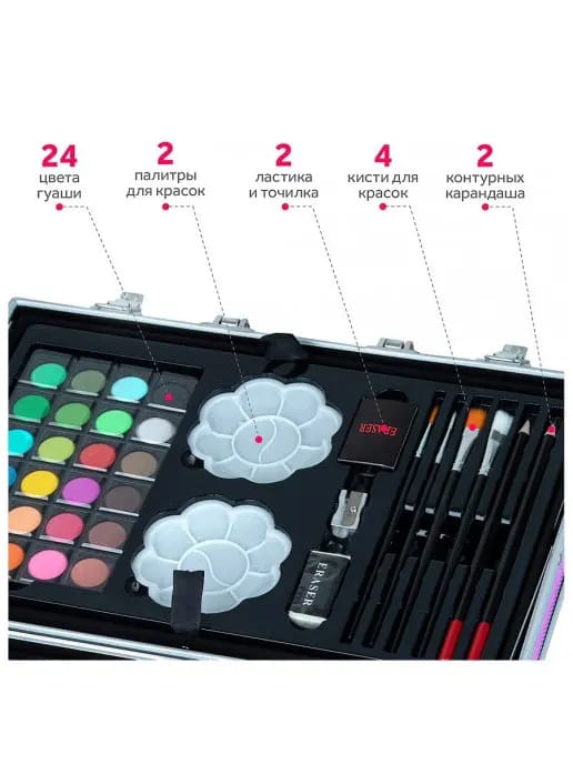 145Pcs Premium Kuromi Themed Kids Painting Kit Briefcase