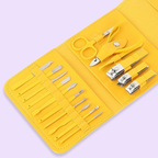 16Pcs Premium Stainless Steel Nail Clippers Kit - Yellow