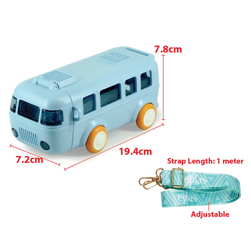 270gms 500ml Cute Bus Design Kids Water Bottle - Green/Blue