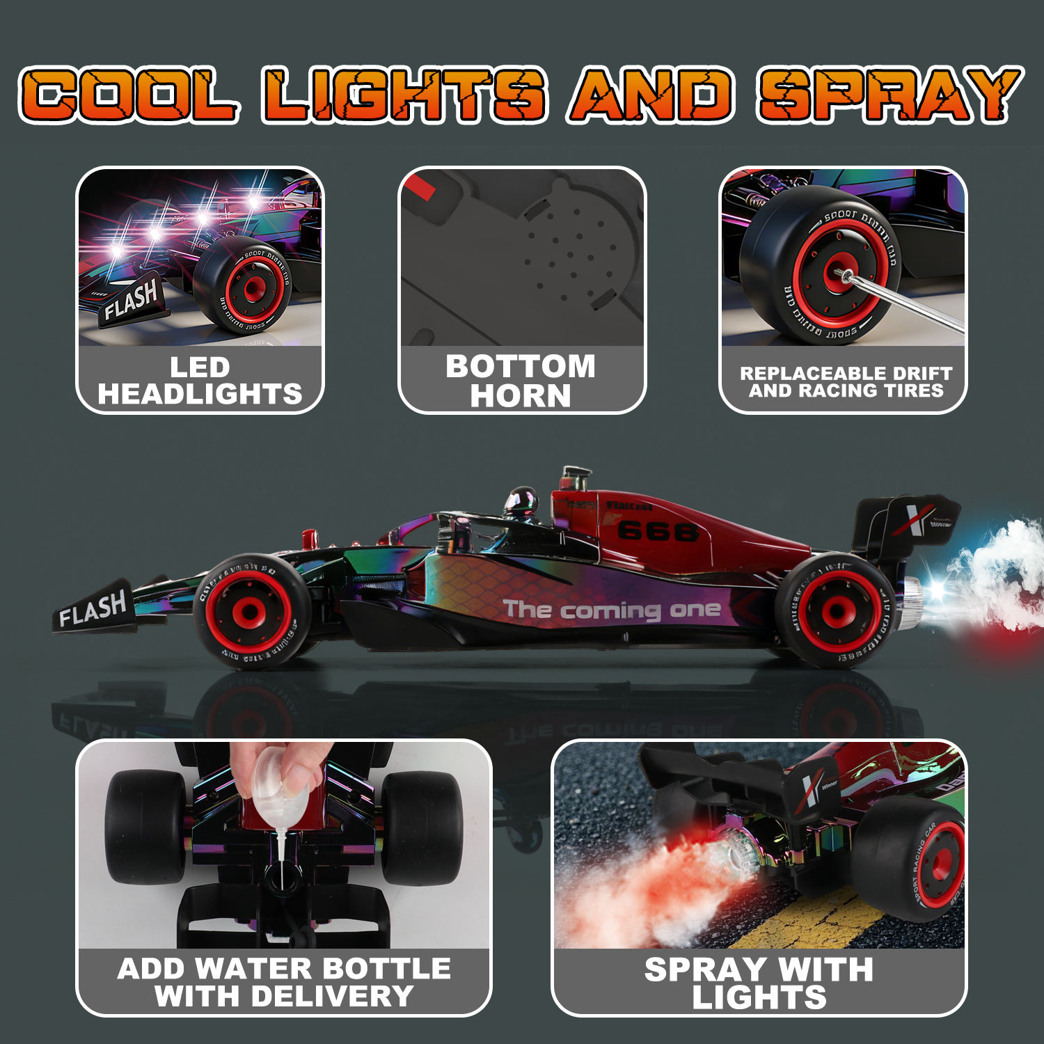 1:14 2.4GHz RC 4WD Ferrari F1 Stunt Car With Smoke