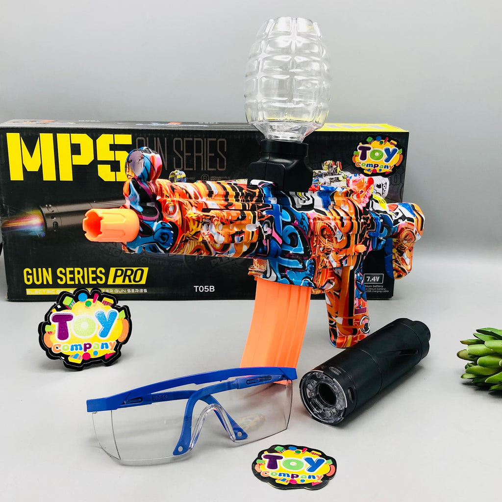 Electric MP5 Gel Blaster Shooting Gun With Lights Muffler
