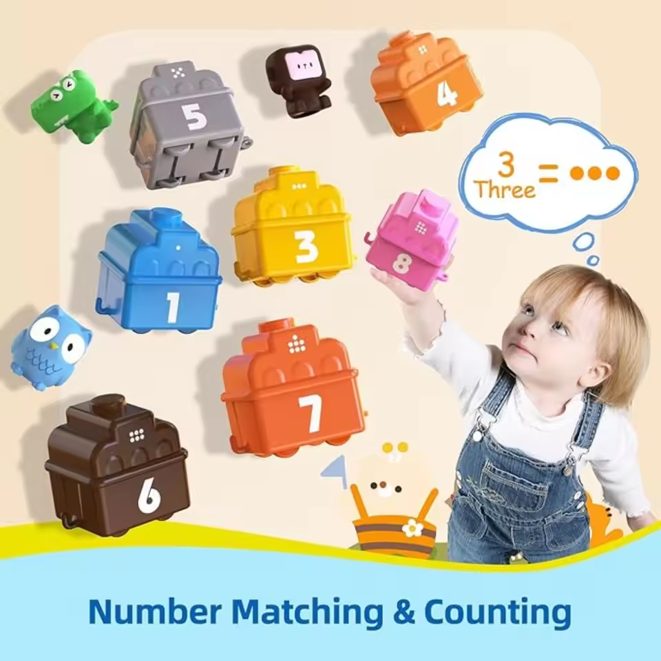 20Pcs Montessori Digital Animal Train Adventure