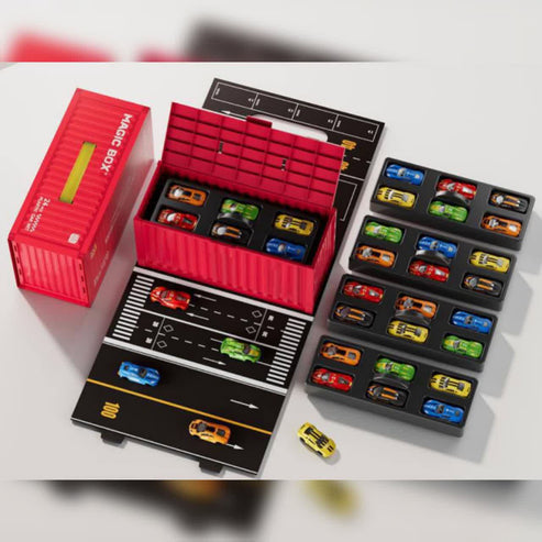 24Pcs Mini ABS Inertial Container Box Cars Set