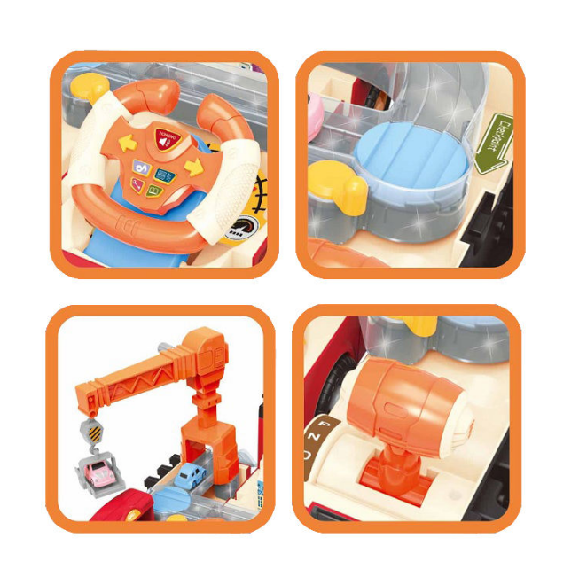 2in1 Deform Double Decker Bus Adventure Track - Red