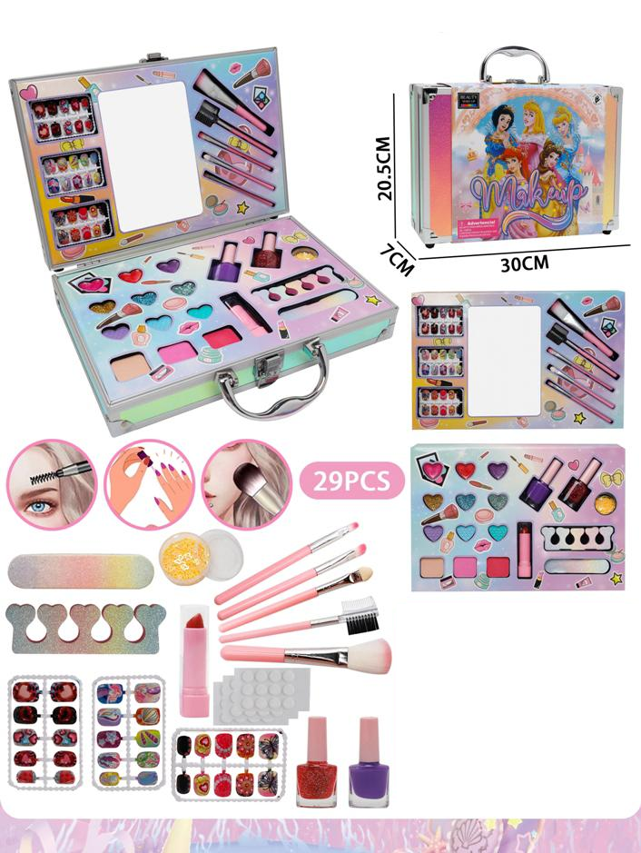 30Pcs Realistic Disney Princess Makeup Briefcase