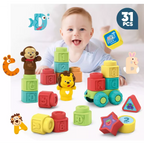 31Pcs Baby Soft Building Blocks Set