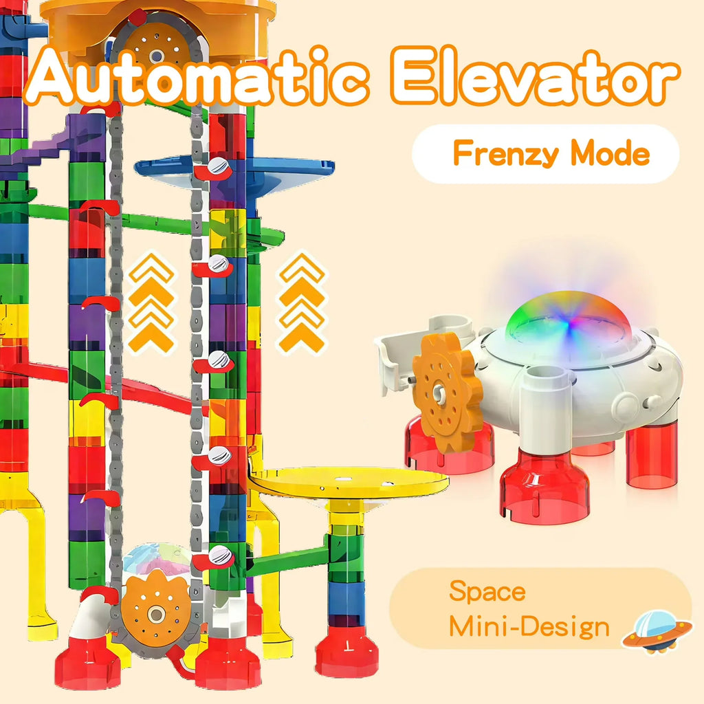 DIY 3D Space Marble Run Roller Coaster Building Blocks