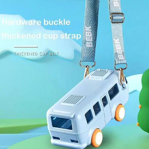 270gms 500ml Cute Bus Design Kids Water Bottle - Green/Blue