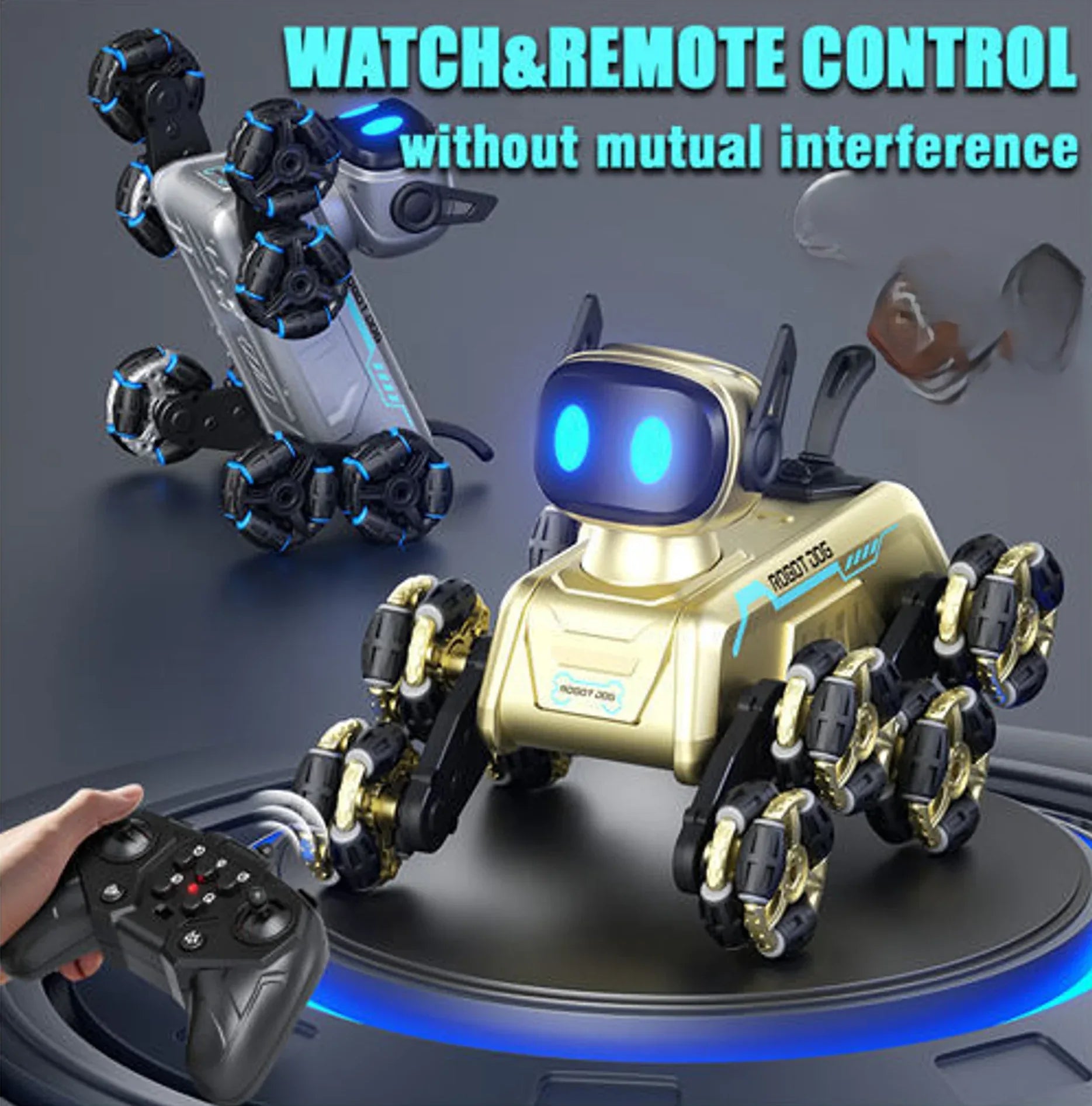 2.4GHz Remote Controlled Stunt Robot Dog With Smoke