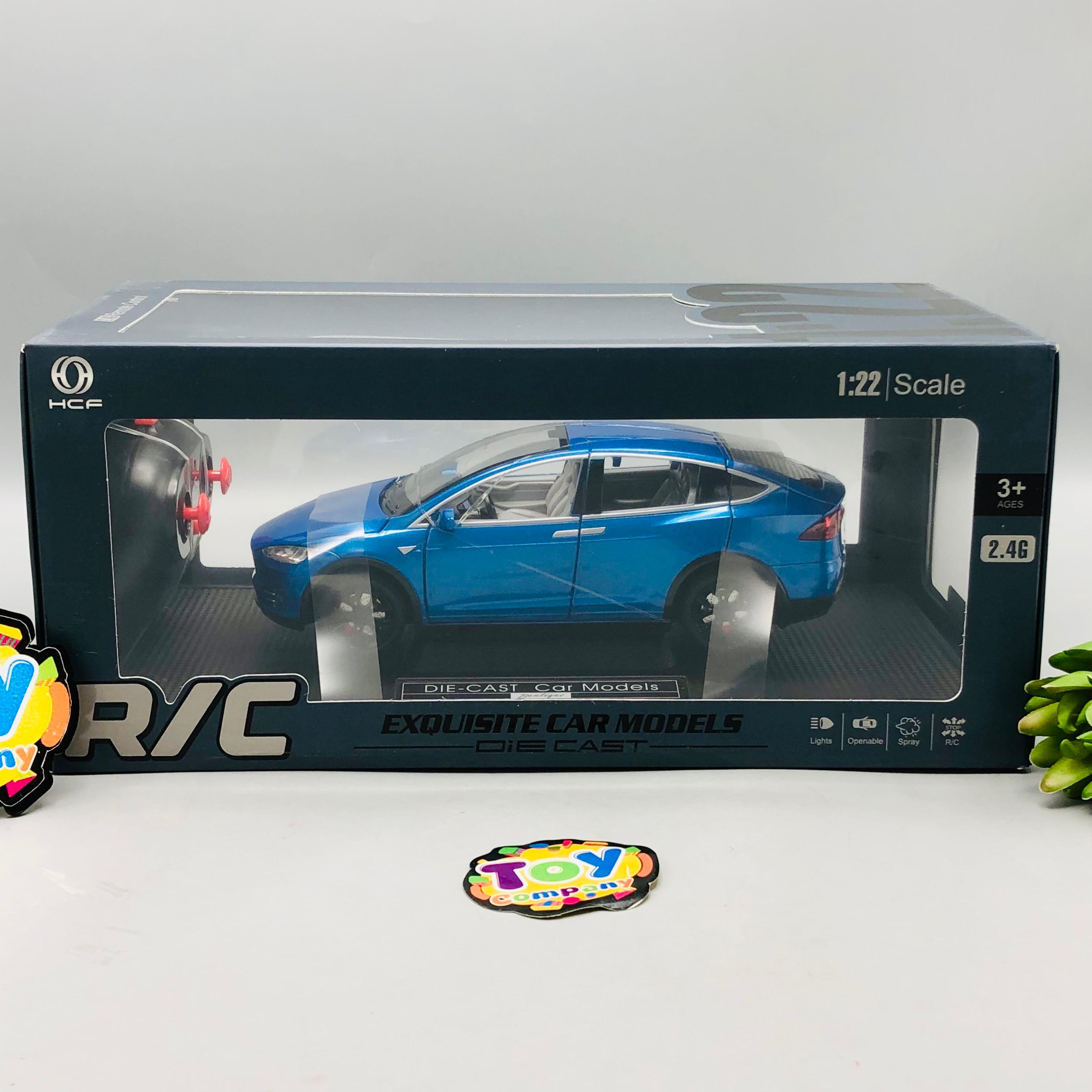 1:22 RC Diecast Tesla X Model Car With Smoke