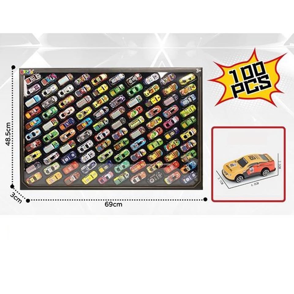 100Pcs Mini Metal Inertial Racing Cars Set