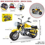 DIY Bee Scooter Model Bricks Set - 558+Pcs