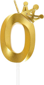 Number 0 Crown Designed Birthday Candle