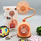 Rechargeable Cartoon Design Flexible Lamp Fan - Assortment