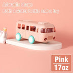 270gms 500ml Cute Bus Design Kids Water Bottle - Pink
