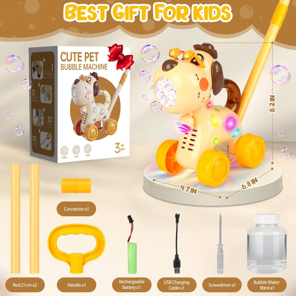 Rechargeable Cute Pet Dog Bubble Machine