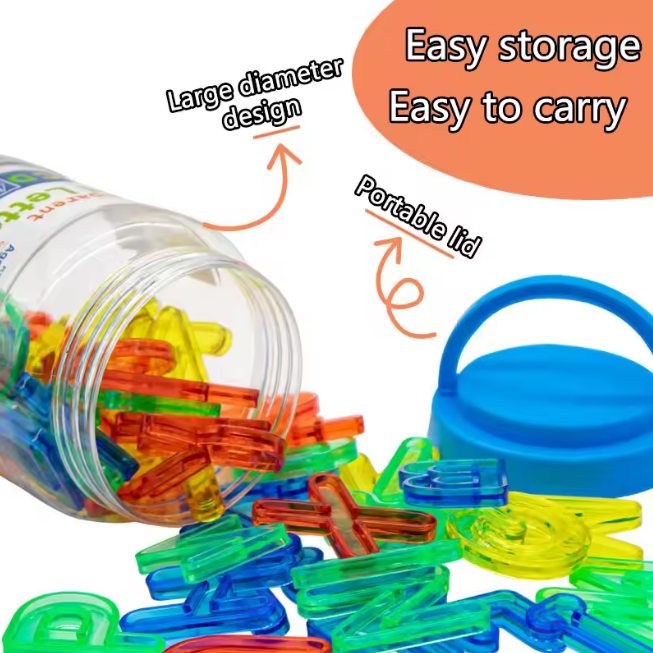 66Pcs Transparent Number & Letters Set With Storage Box