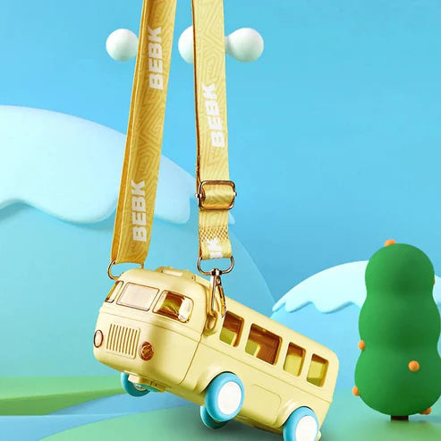 270gms 500ml Cute Bus Design Kids Water Bottle - Yellow