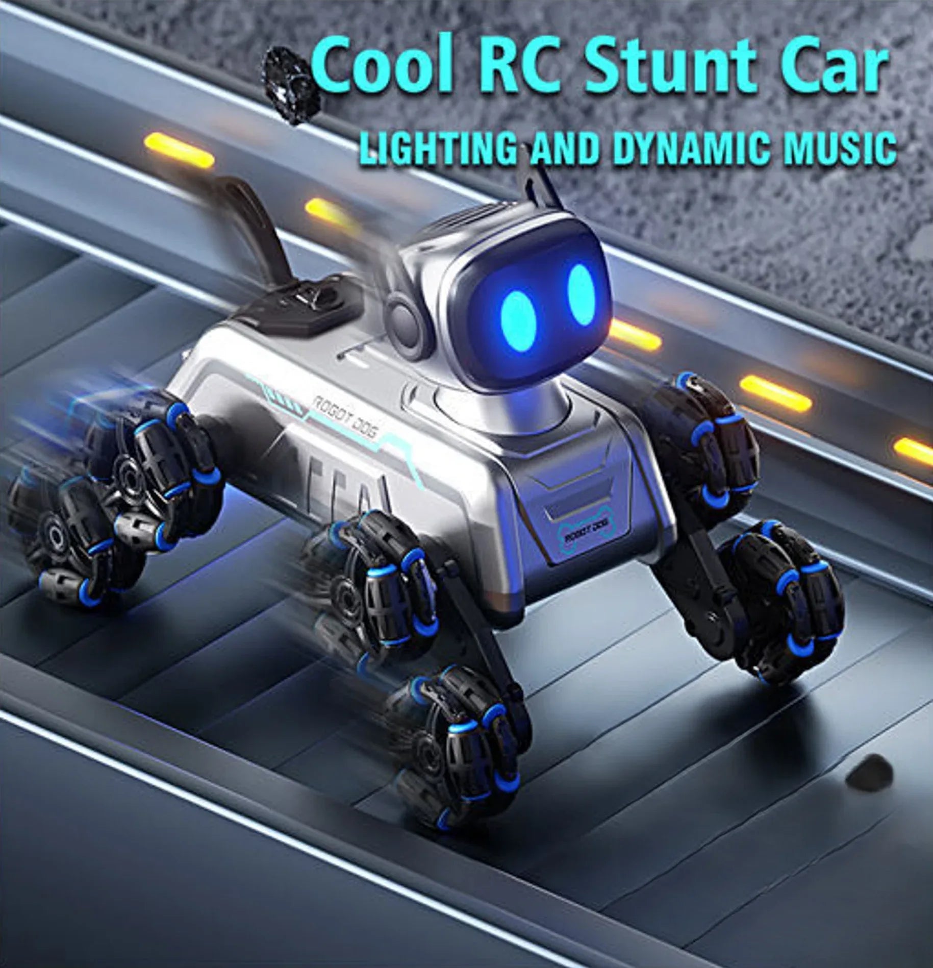 2.4GHz Remote Controlled Stunt Robot Dog With Smoke