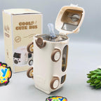 500ml Cute Bear Bus Design Kids Water Bottle - Beige