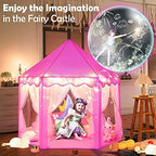 Princess Castle Play Tent House With Fairy Lights - Pink