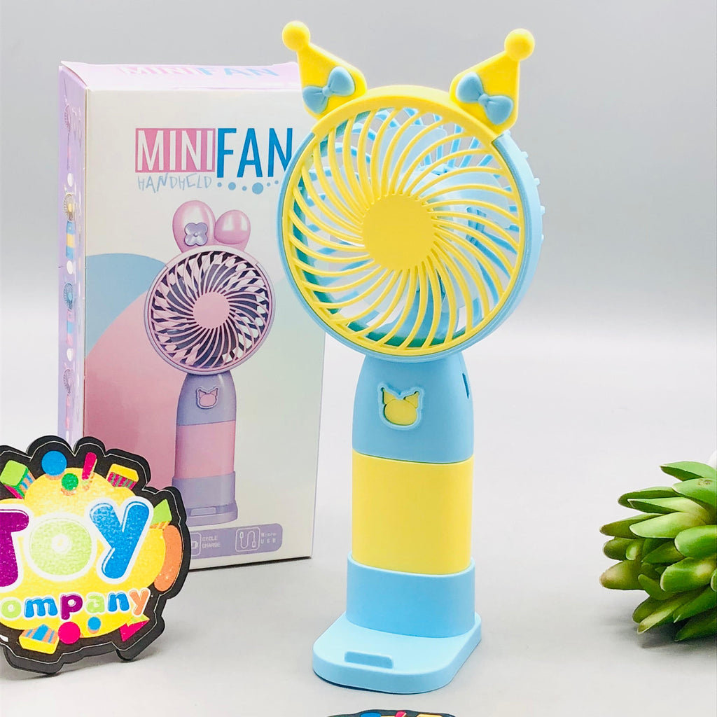 6.5" Rechargeable Kuromi Handheld & Tabletop Cooling Fan