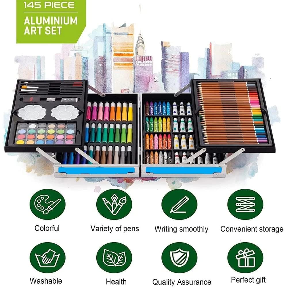 145Pcs Premium Kuromi Themed Kids Painting Kit Briefcase