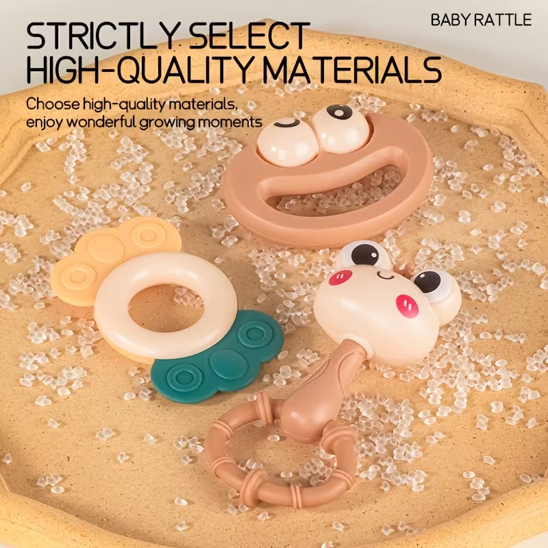 6Pcs Baby Rattles & Teether Set With Storage Suitcase