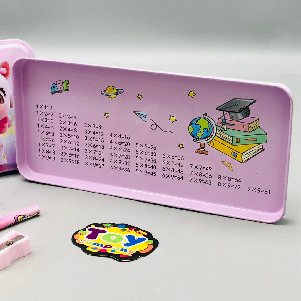 6Pcs Unicorn Themed Tin Geometry Box