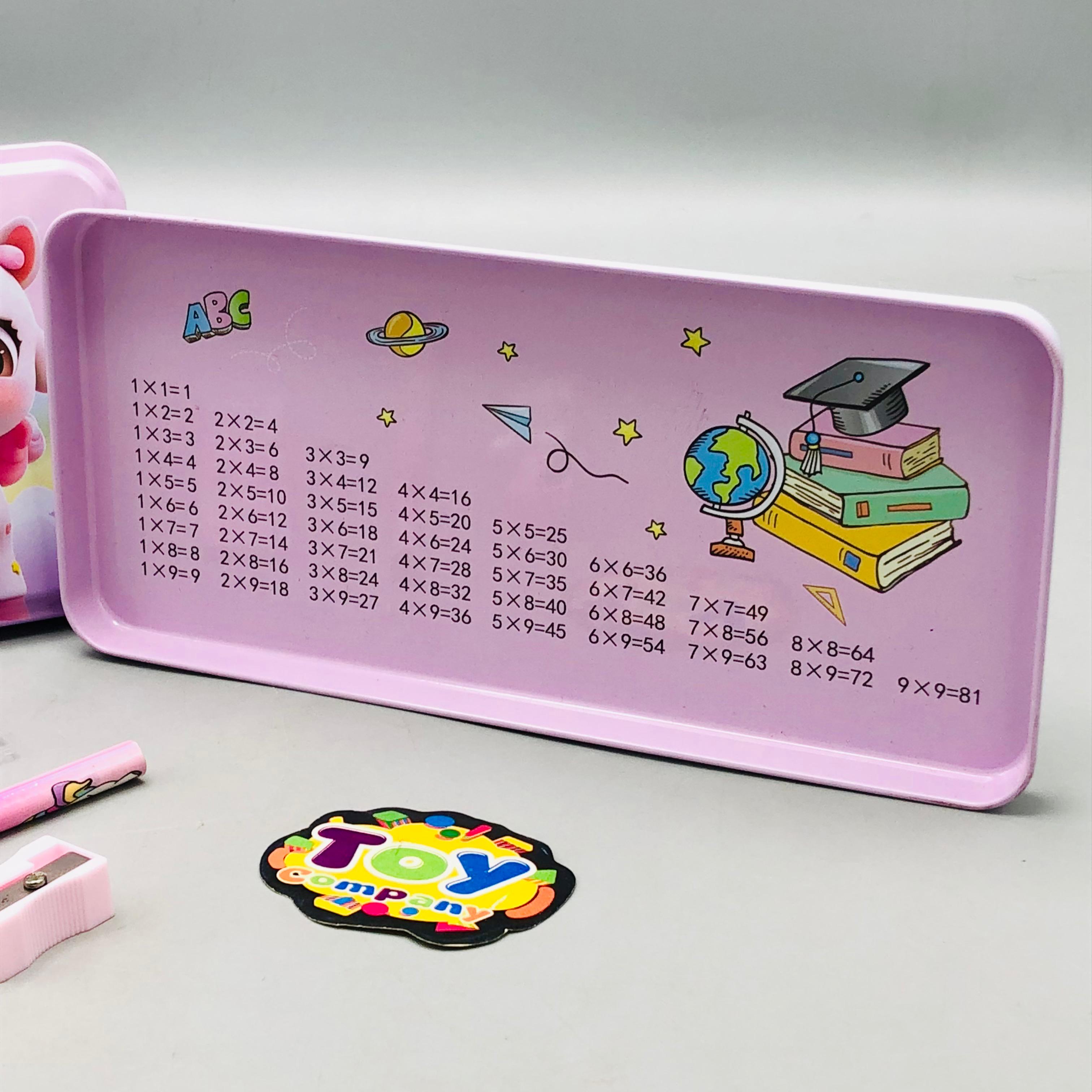 6Pcs Unicorn Themed Tin Geometry Box
