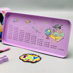 6Pcs Girls Themed Tin Geometry Box - Assortment