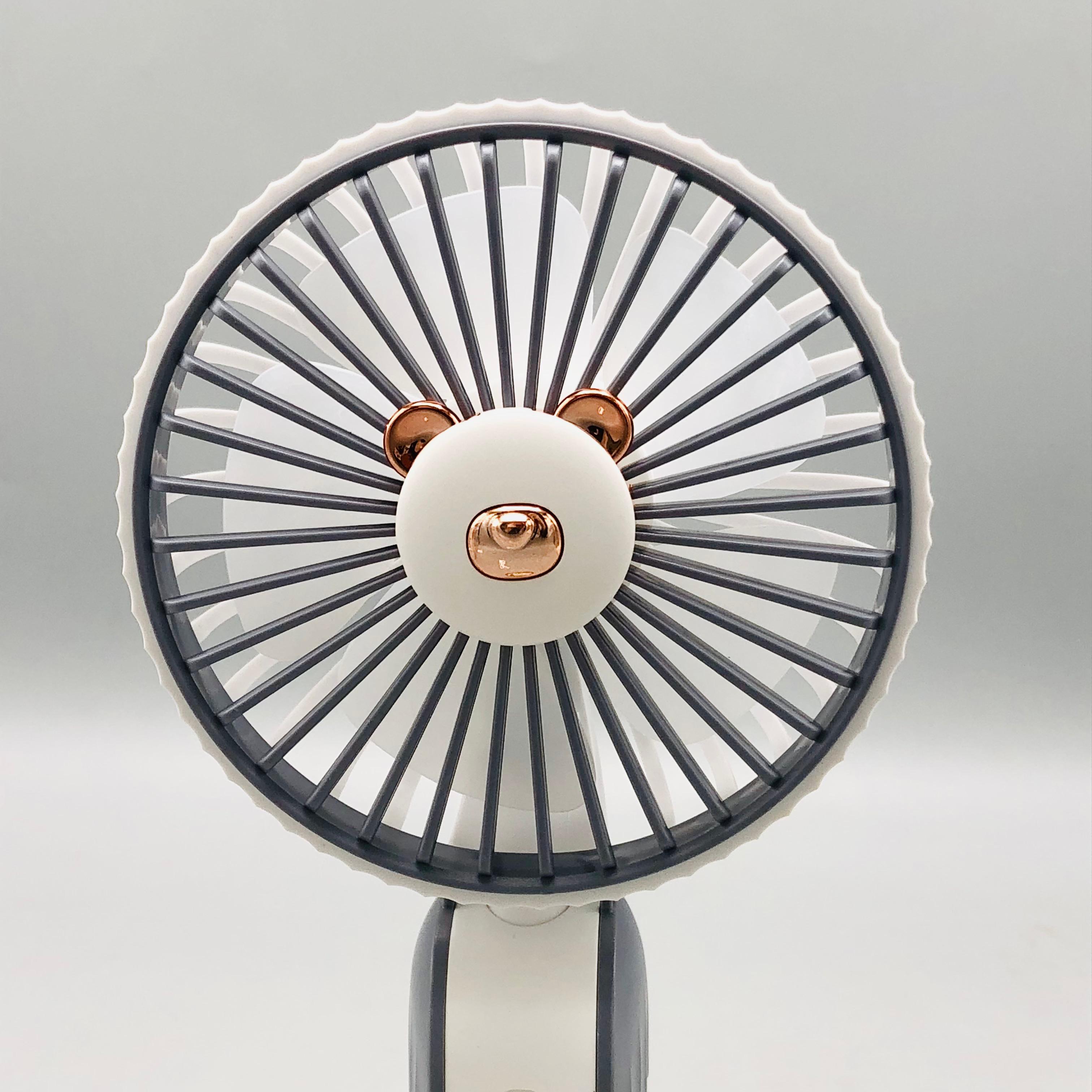 7.5" Rechargeable Bear Foldable Head Cooling Fan With Light