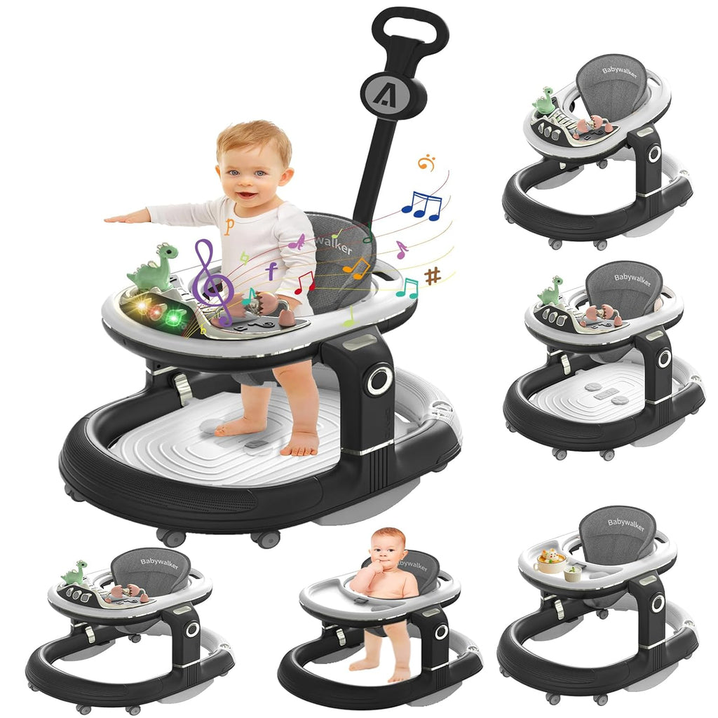4in1 Multi-functional Baby Dino Musical Walker - Black