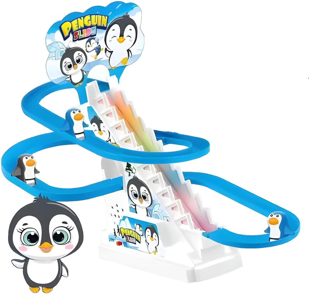 Electric Penguin Slide Racing Track Set With Light & Music