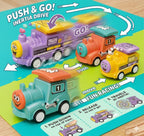 ABS Cute Press & Go Little Train - 4Pcs