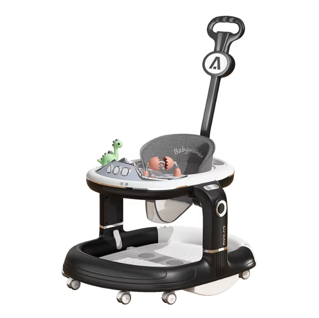 4in1 Multi-functional Baby Dino Musical Walker - Black