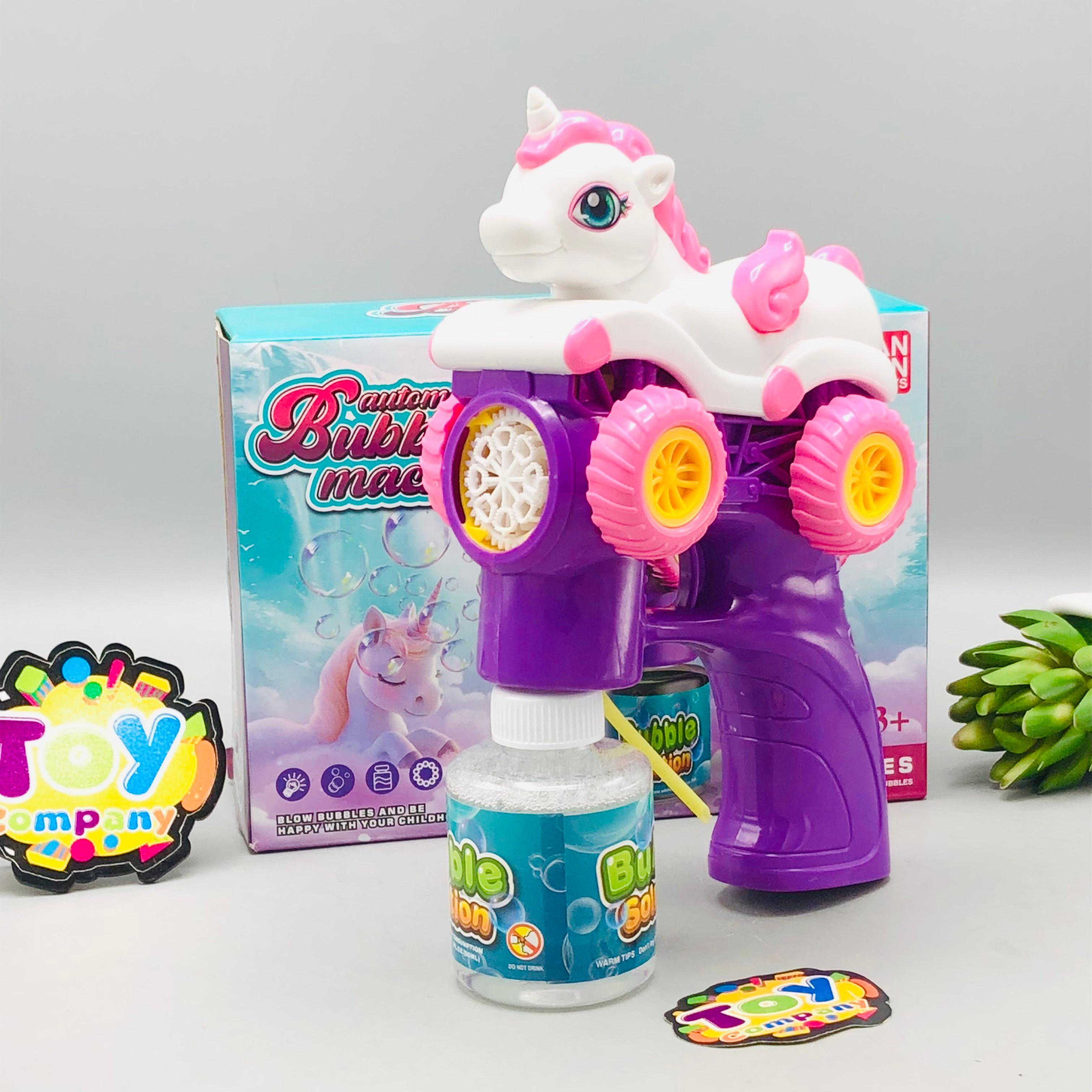 8 Holes Unicorn Themed Colorful Bubble Gun