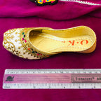 Hand-Made Multani Khussa For Girls Multi-Off White