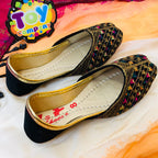 Hand-Made Multani Khussa For Girls - Multi Black