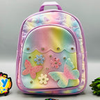 9* Inches Girls Fancy Butterfly Backpack - Purple