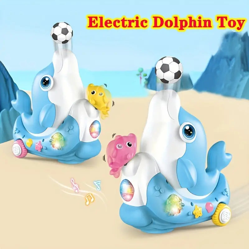 Electric Cute Ball Blowing Dolphin With Light & Music