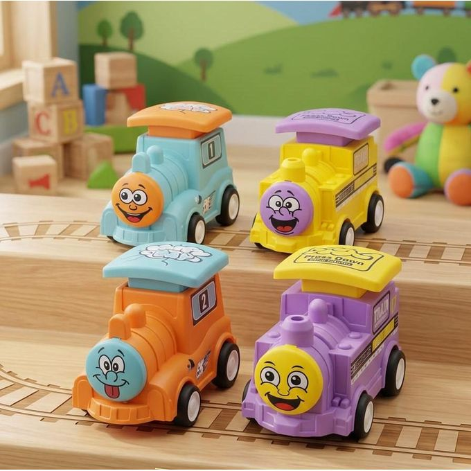 ABS Cute Press & Go Little Train - 4Pcs