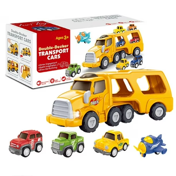 ABS Inertial Double-Decker Truck With 6Pcs Vehicles