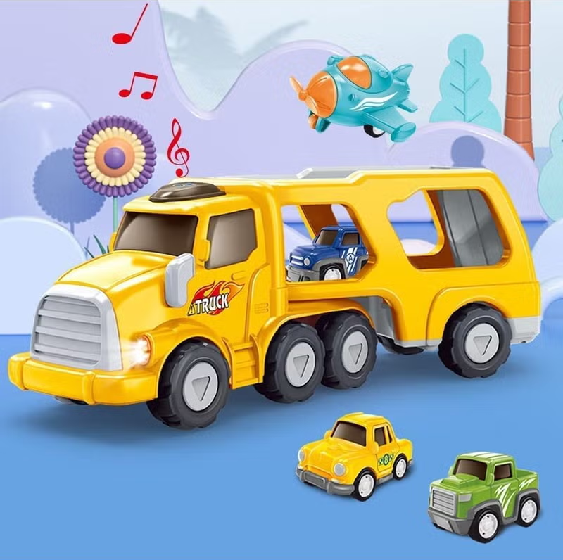 ABS Inertial Double-Decker Truck With 6Pcs Vehicles