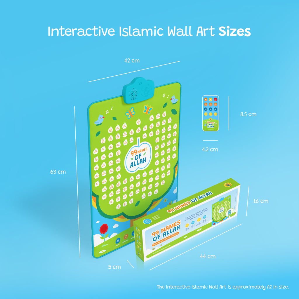 99 Names of Allah Interactive Audio Mat & Wall Art | Reflect On Their Meaning and Benefits