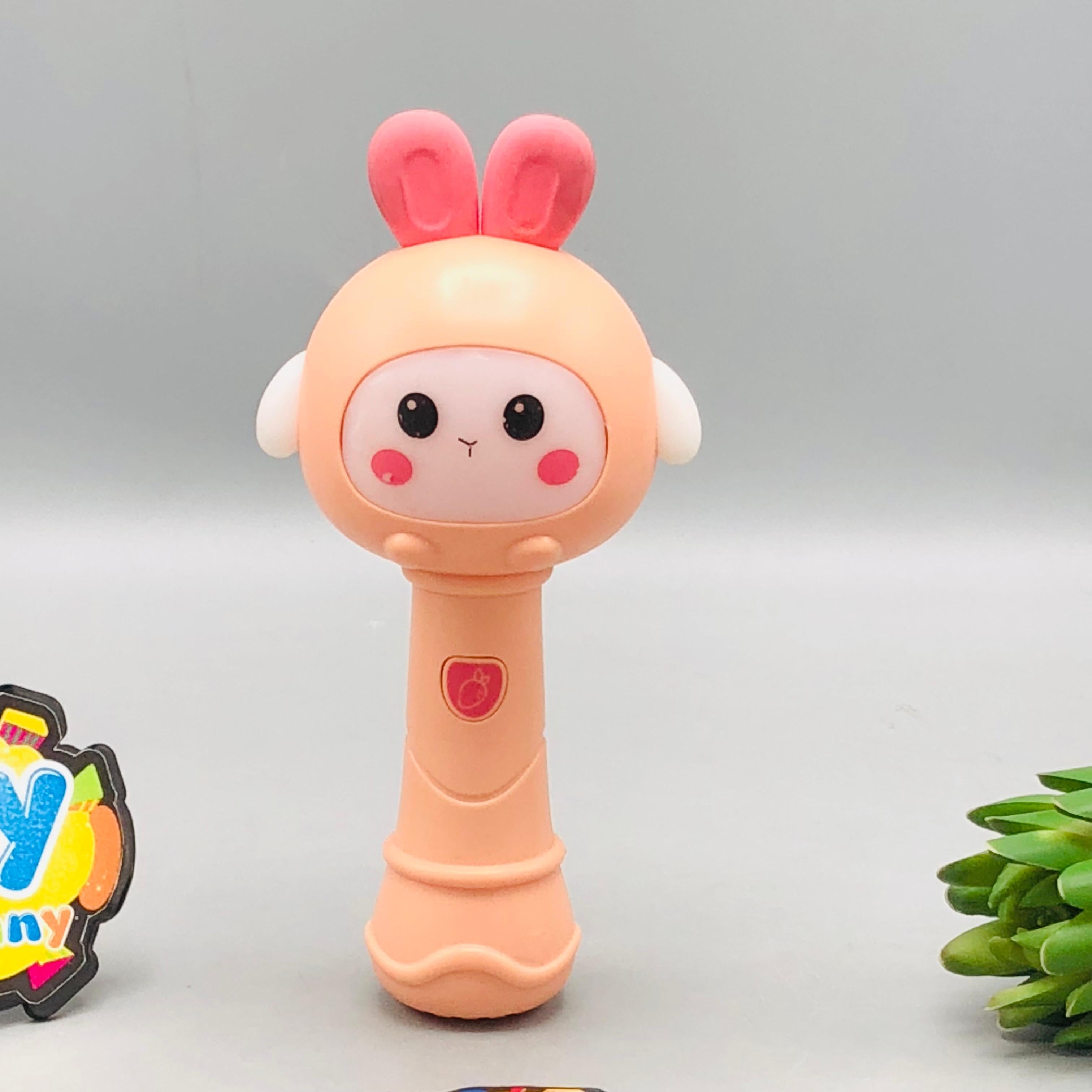 Baby Cute Musical Rabbit Stick With Lights - 1Pc