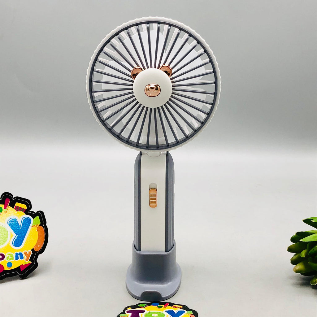 7.5" Rechargeable Bear Foldable Head Cooling Fan With Light