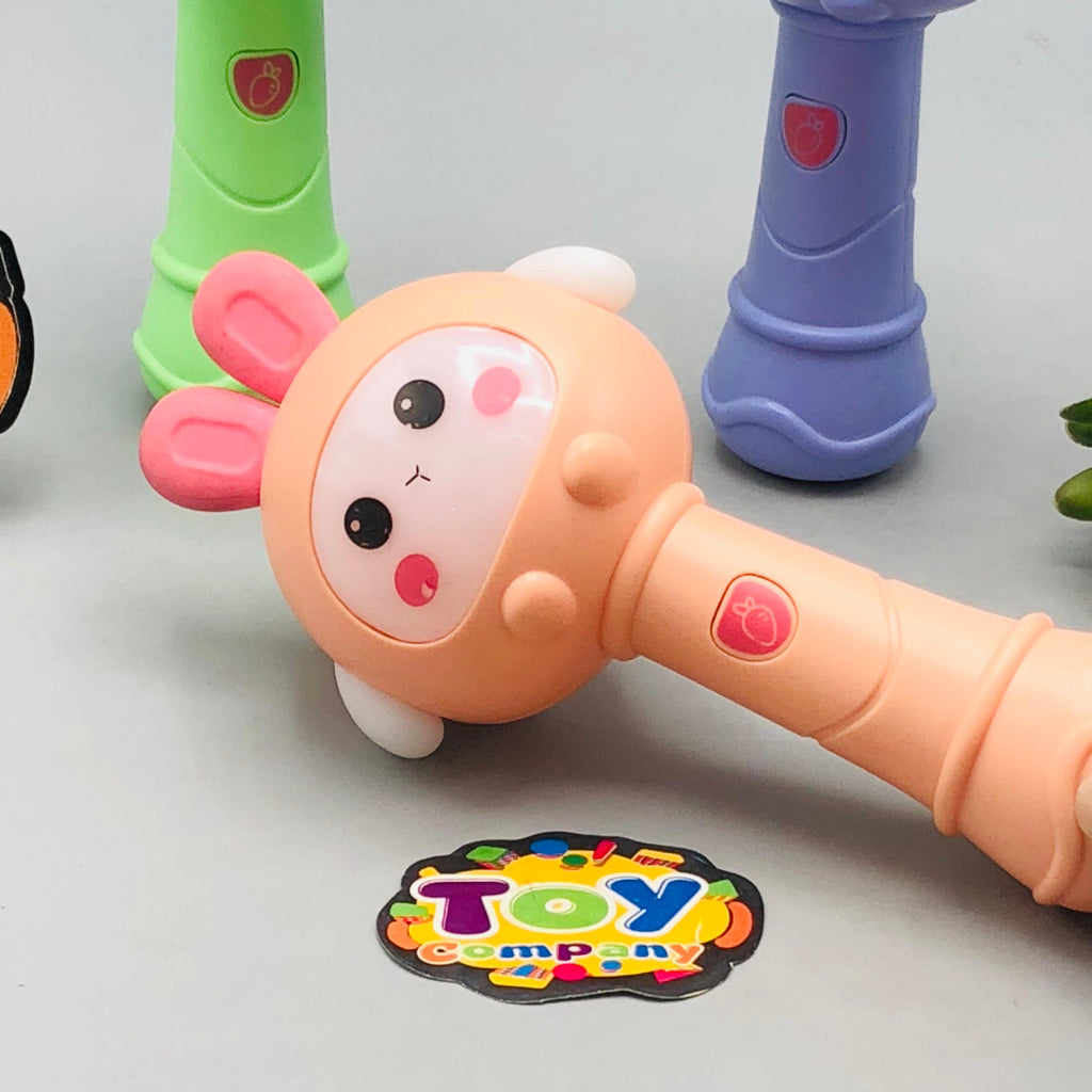 Baby Cute Musical Rabbit Stick With Lights - 1Pc